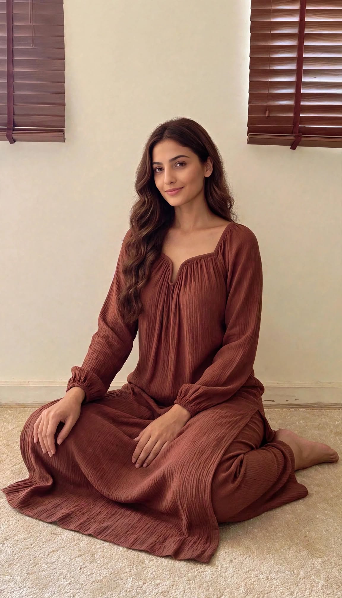 The Valentina Kurta Set : Coffee Brown