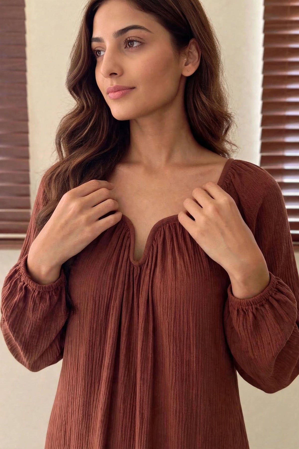 The Valentina Kurta Set : Coffee Brown