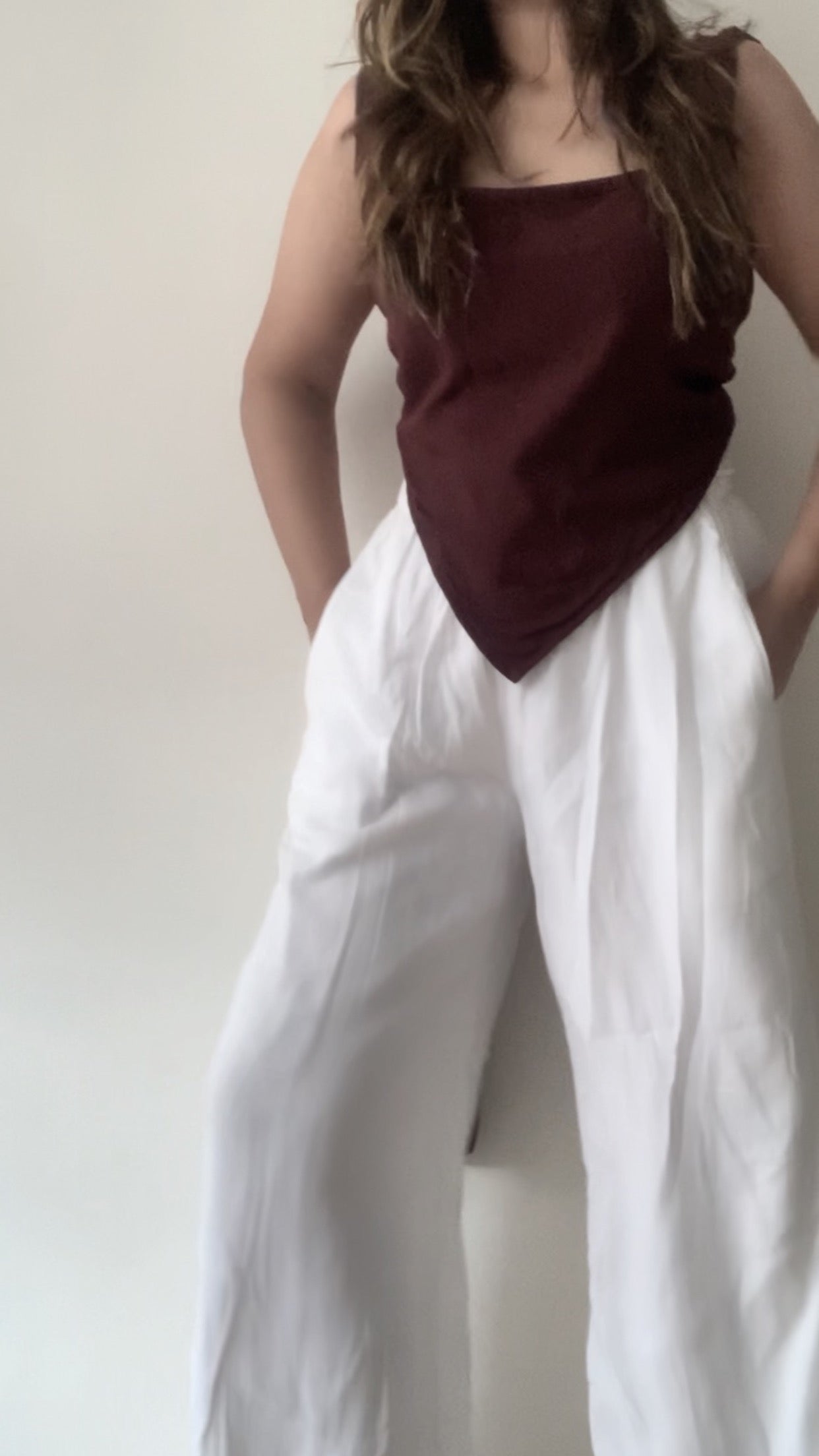SCARF TOP + BANDED TULIP PANTS