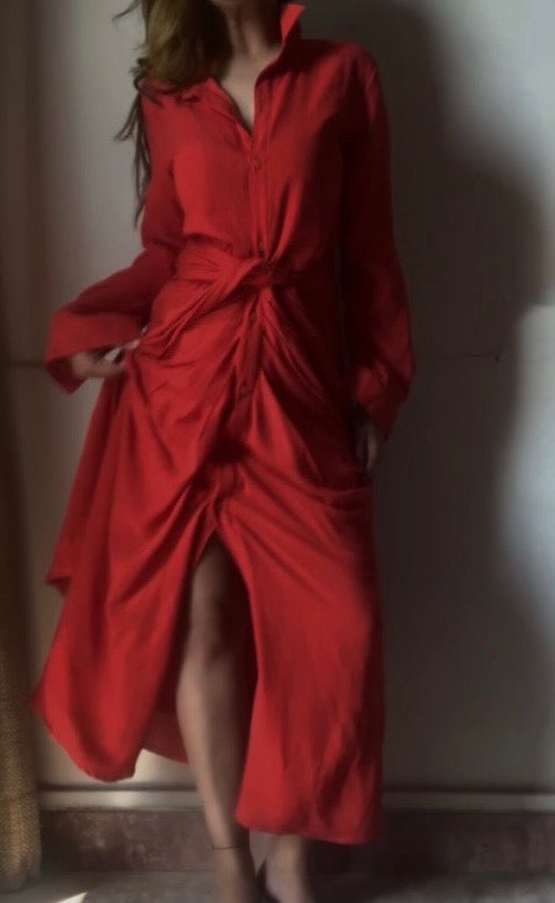 THE GODDESS OF EARTH DRESS : Cherry Red