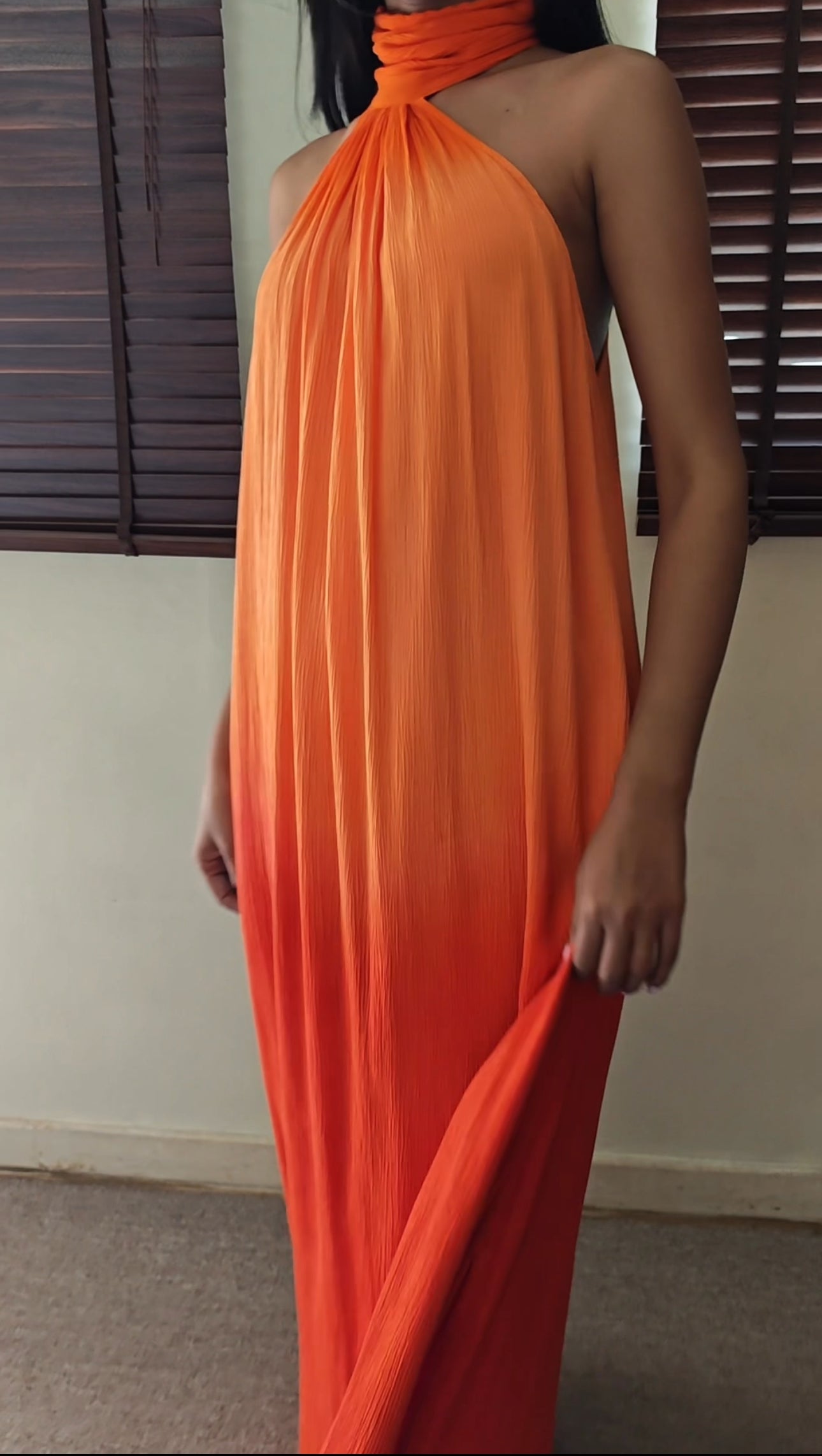 The Tropical Sunset Dress : Peach And Orange Ombre