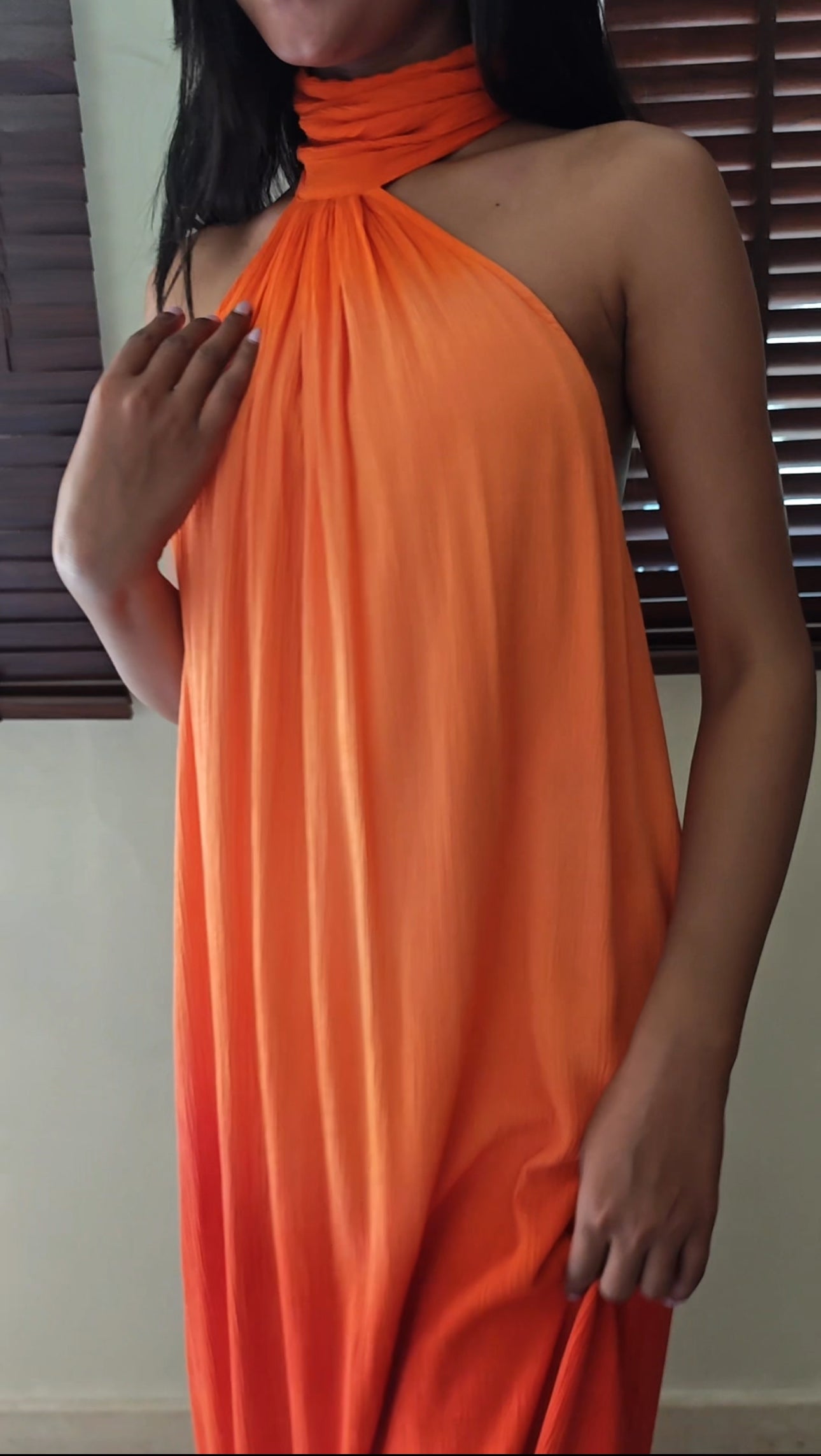 The Tropical Sunset Dress : Peach And Orange Ombre