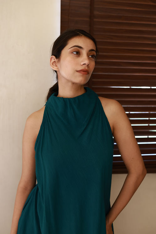 The Aqua Mist Dress : Forest Green