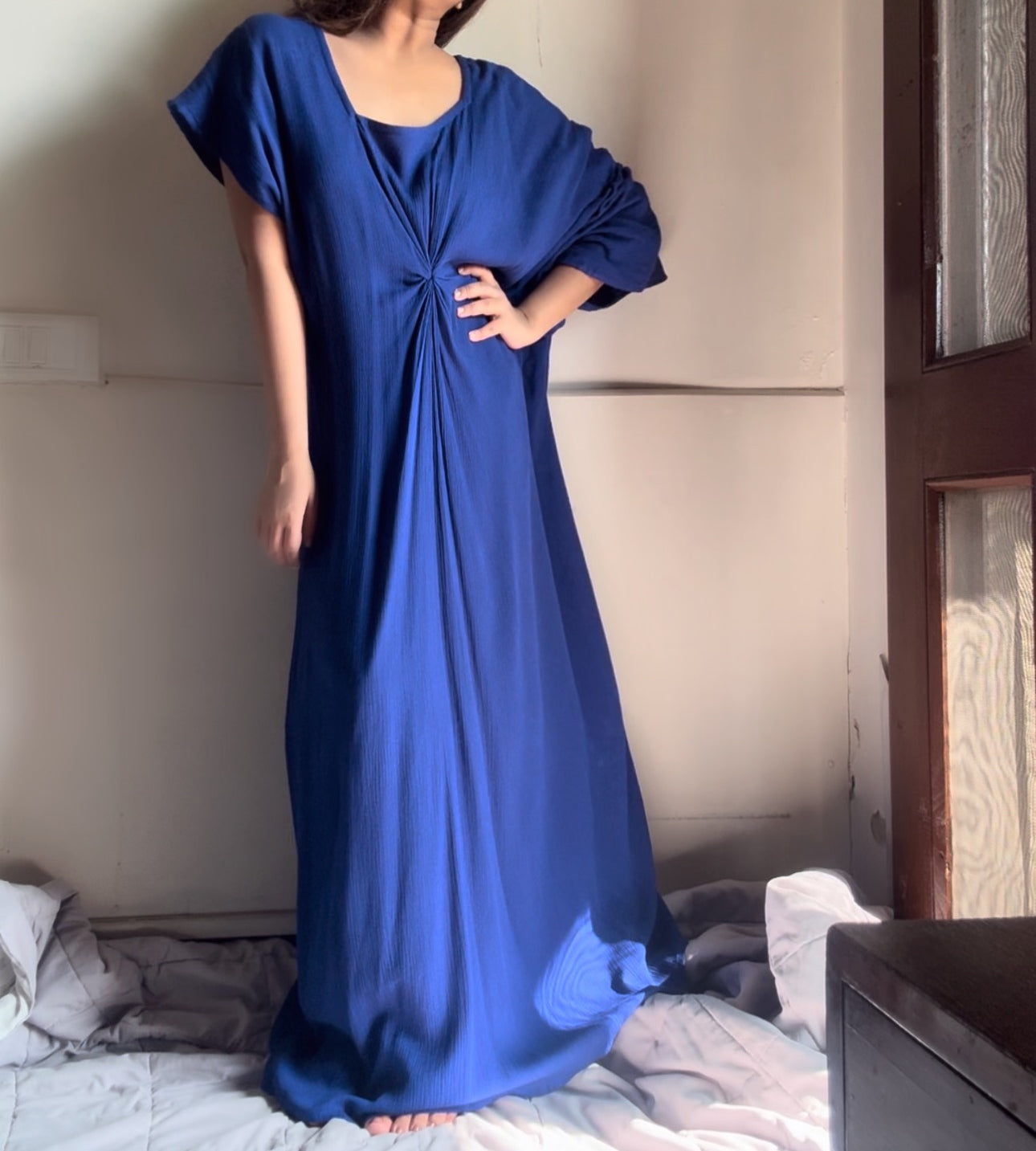 The Artic Wave Kaftan : Electric Blue