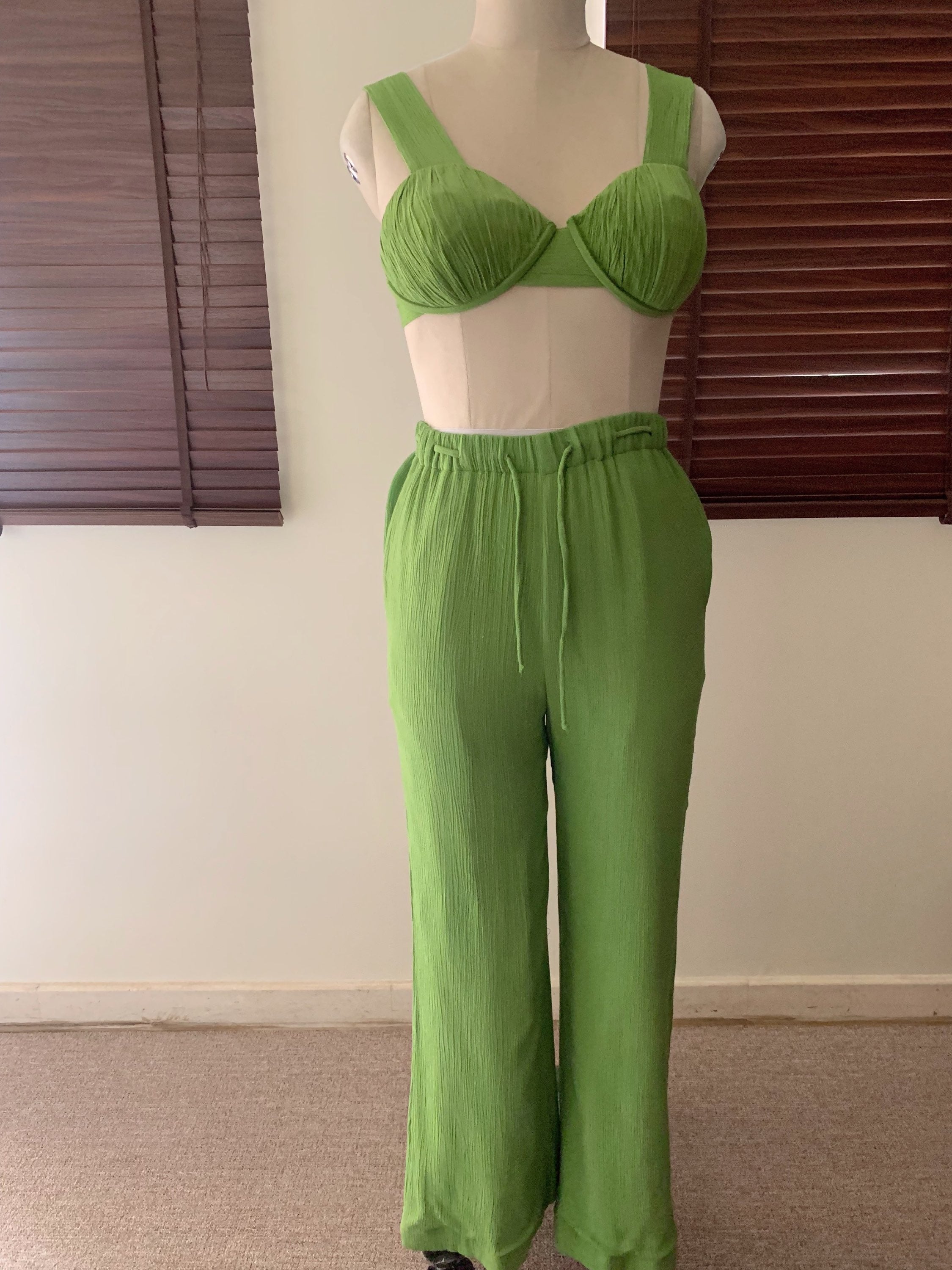 The Sand Set + The Shell Bralette : Lime Green