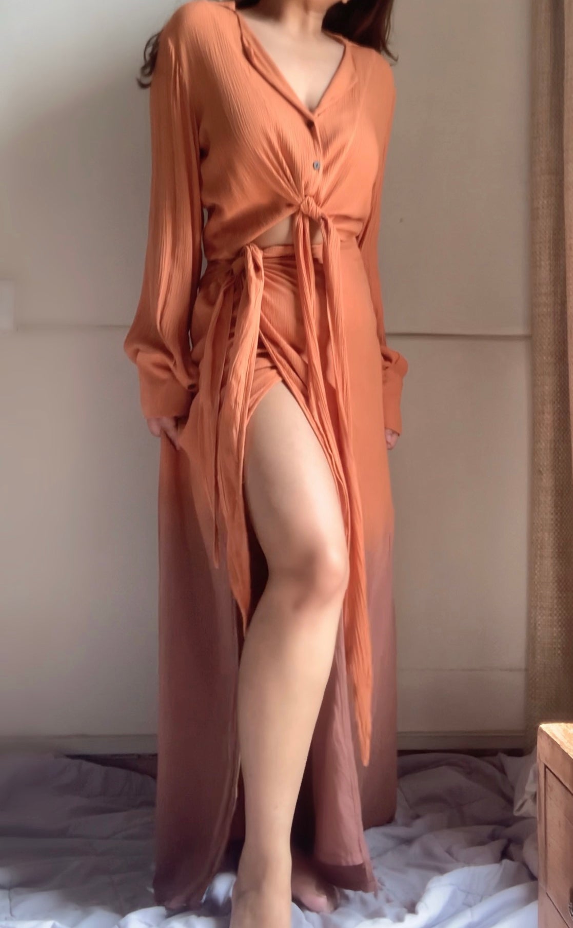 The Palm Days Set :Salmon Orange And Brown Ombré