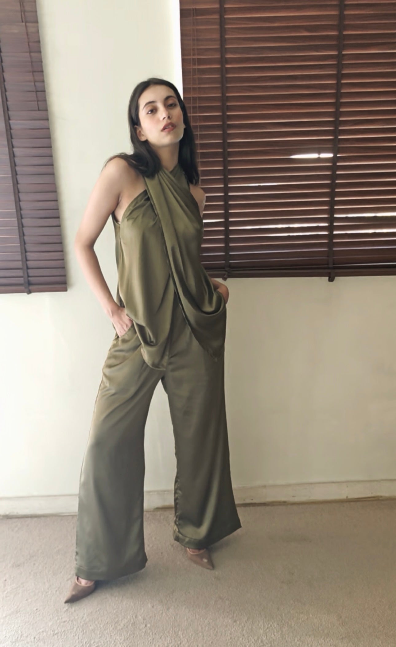 The Poseidon Set Satin : Olive