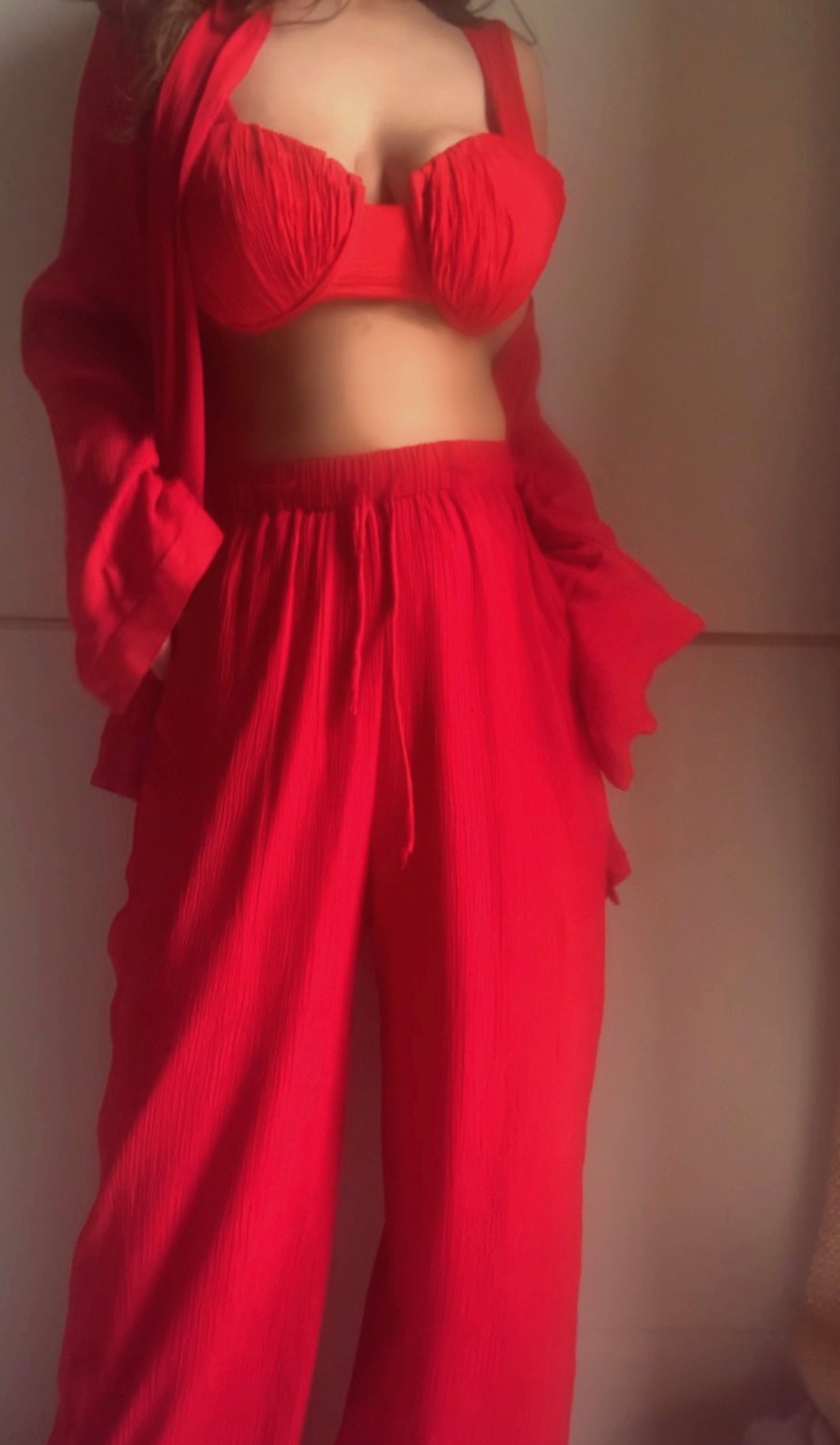The Sand Set + The Shell Bralette : Red