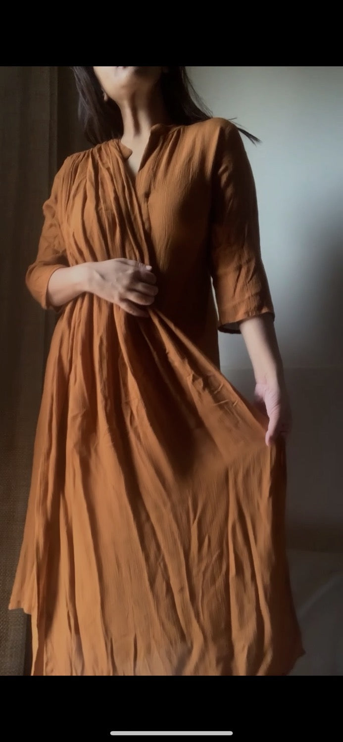 HONEY CRINKLED COTTON SEASTAR TUNIC