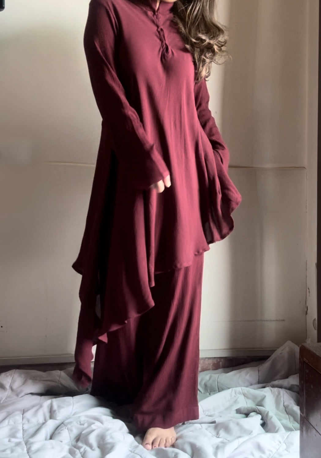 The Cora With Sleeves : Oxblood Red
