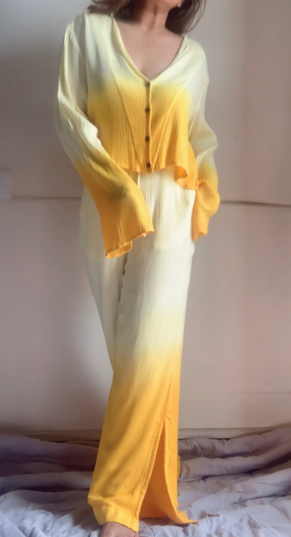 The Marcell Top + The Banded Tulip Pants : Yellow Ombre