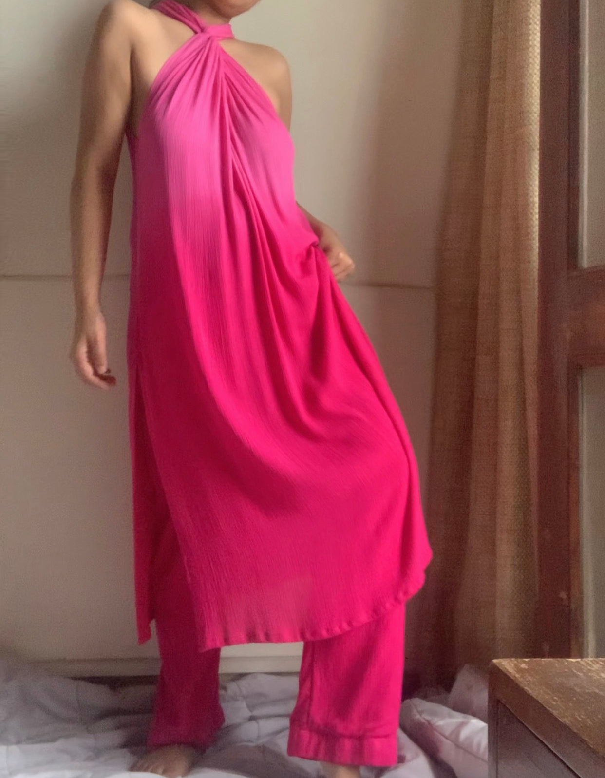 The Gloria Long Set : Fuchsia Ombré
