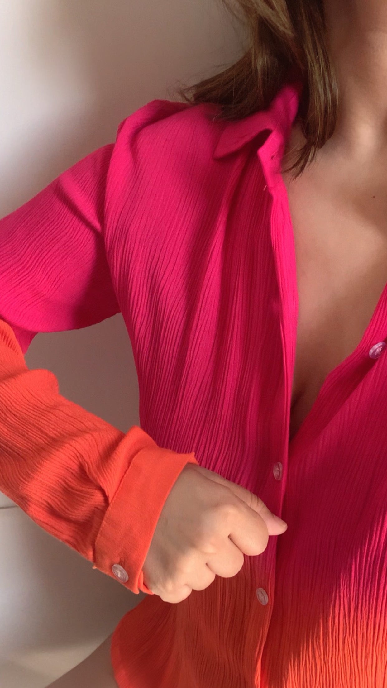 The Sundown Shirt : Pink And Orange Ombré