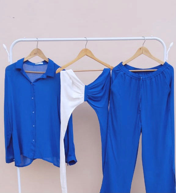 WHITSUNDAY DUAL TONE BRALETTE SET : Electric Blue
