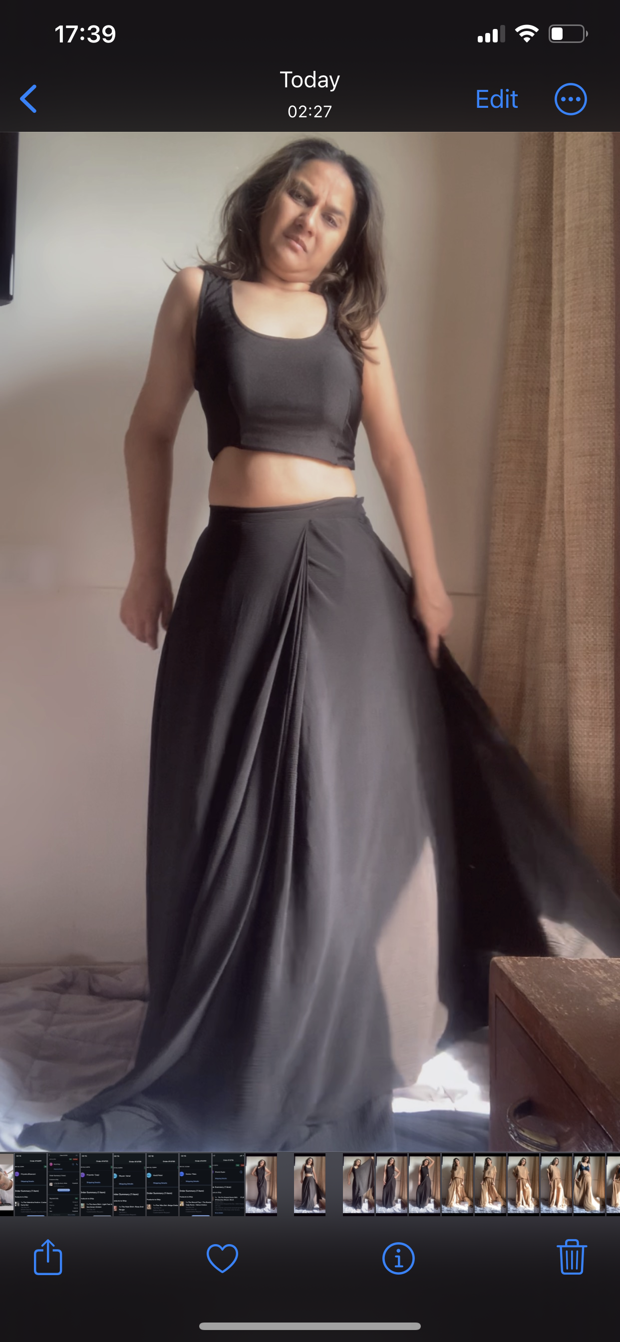 The Pre Draped Saree With Lycra Blouse : Black