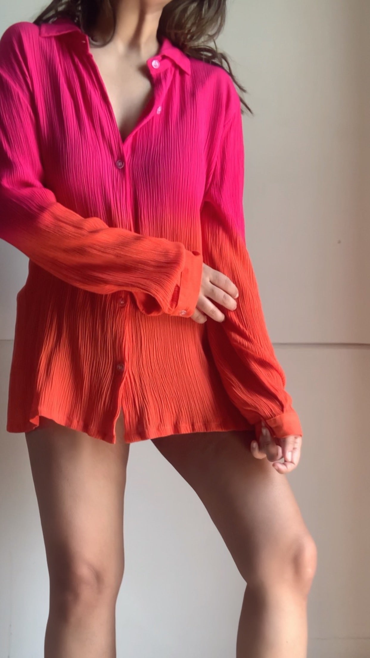 The Sundown Shirt : Pink And Orange Ombré