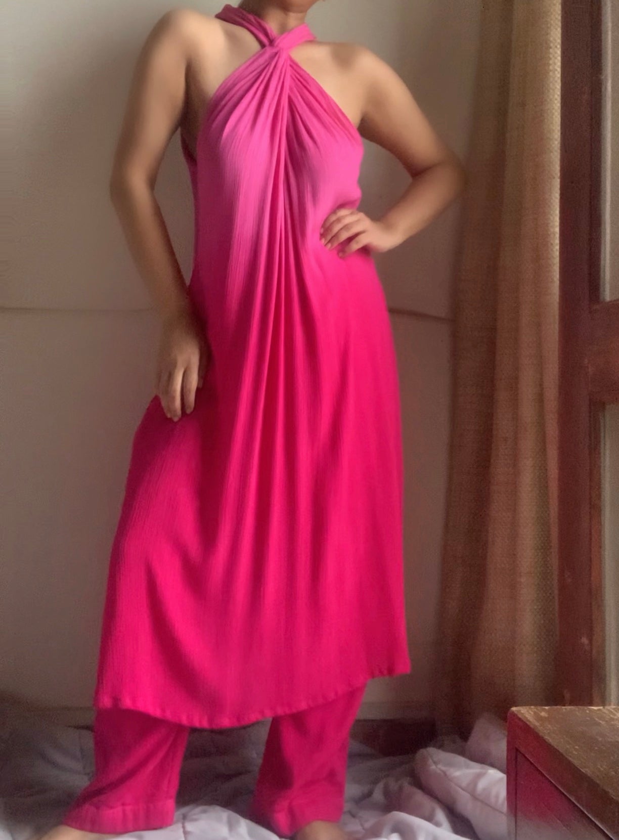 The Gloria Long Set : Fuchsia Ombré