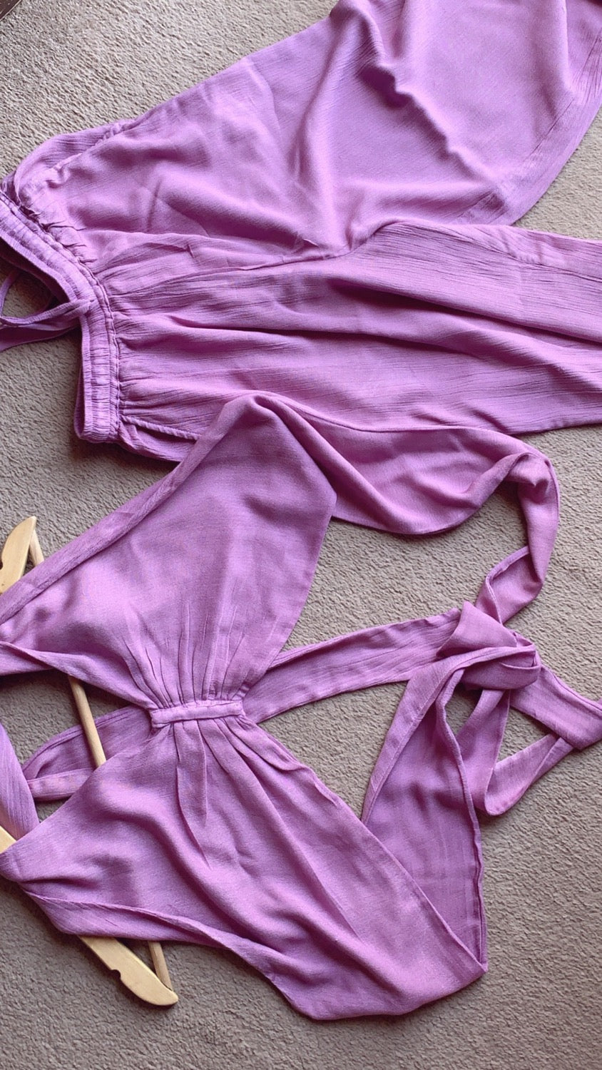 Mauve : bralette + pants THE WHITSUNDAY SET