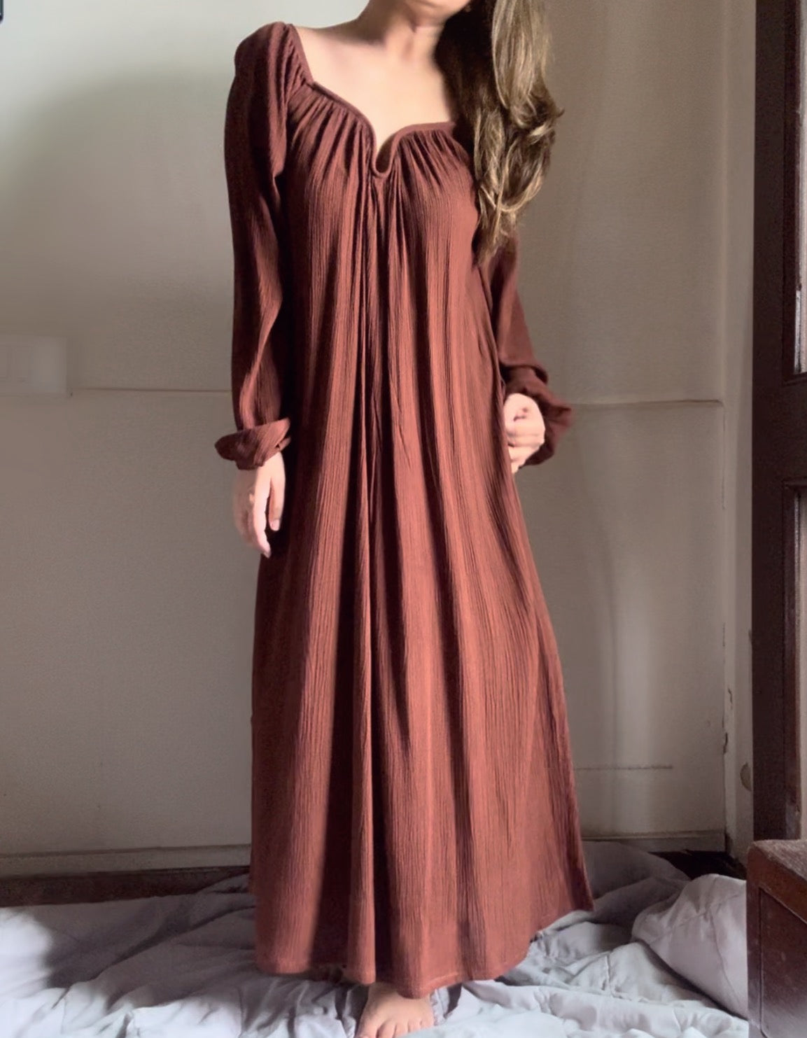 The Valentina Kurta Set : Coffee Brown