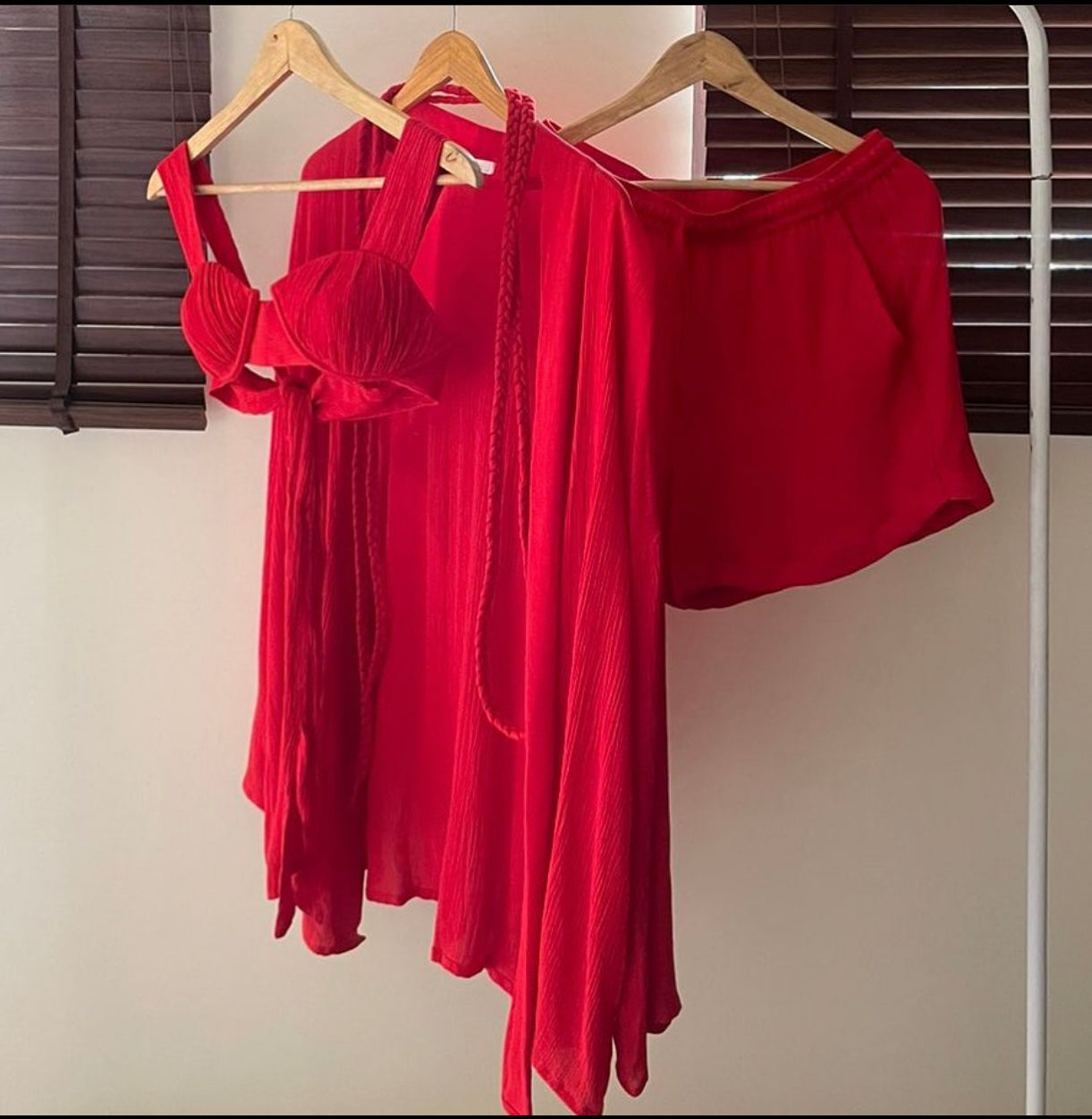 The Amber ( braided ) Set + The Shell Bralette : Red