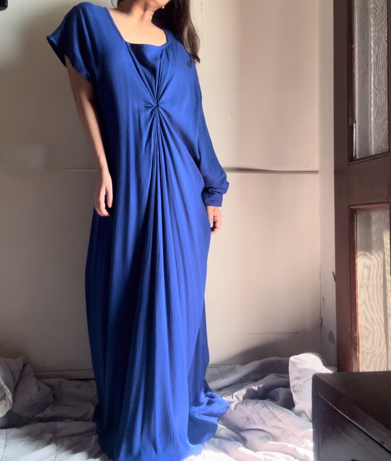 The Artic Wave Kaftan : Electric Blue