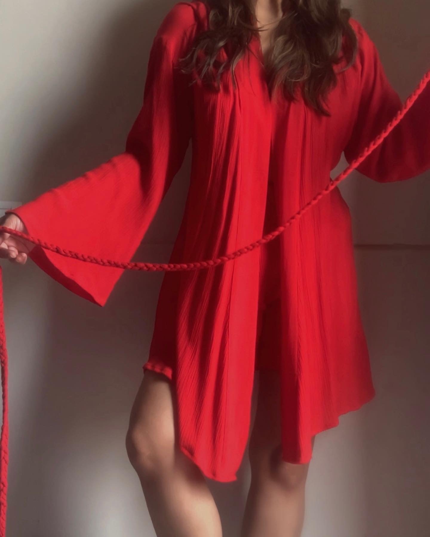 Robe + Braided Belt : Red