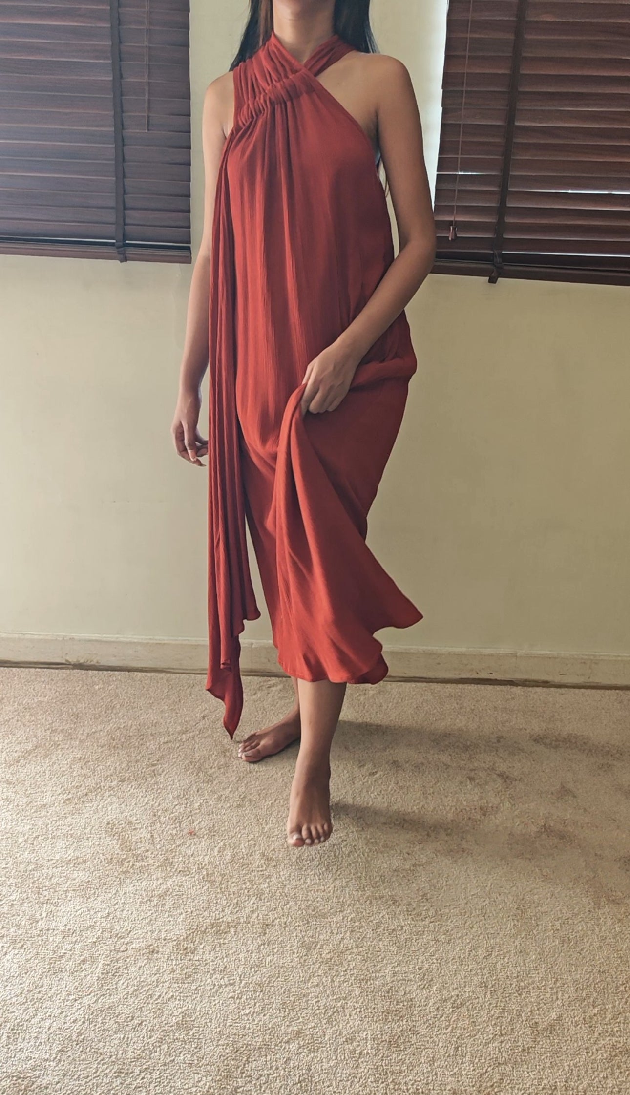 The Warm Earth Dress : Rust Orange