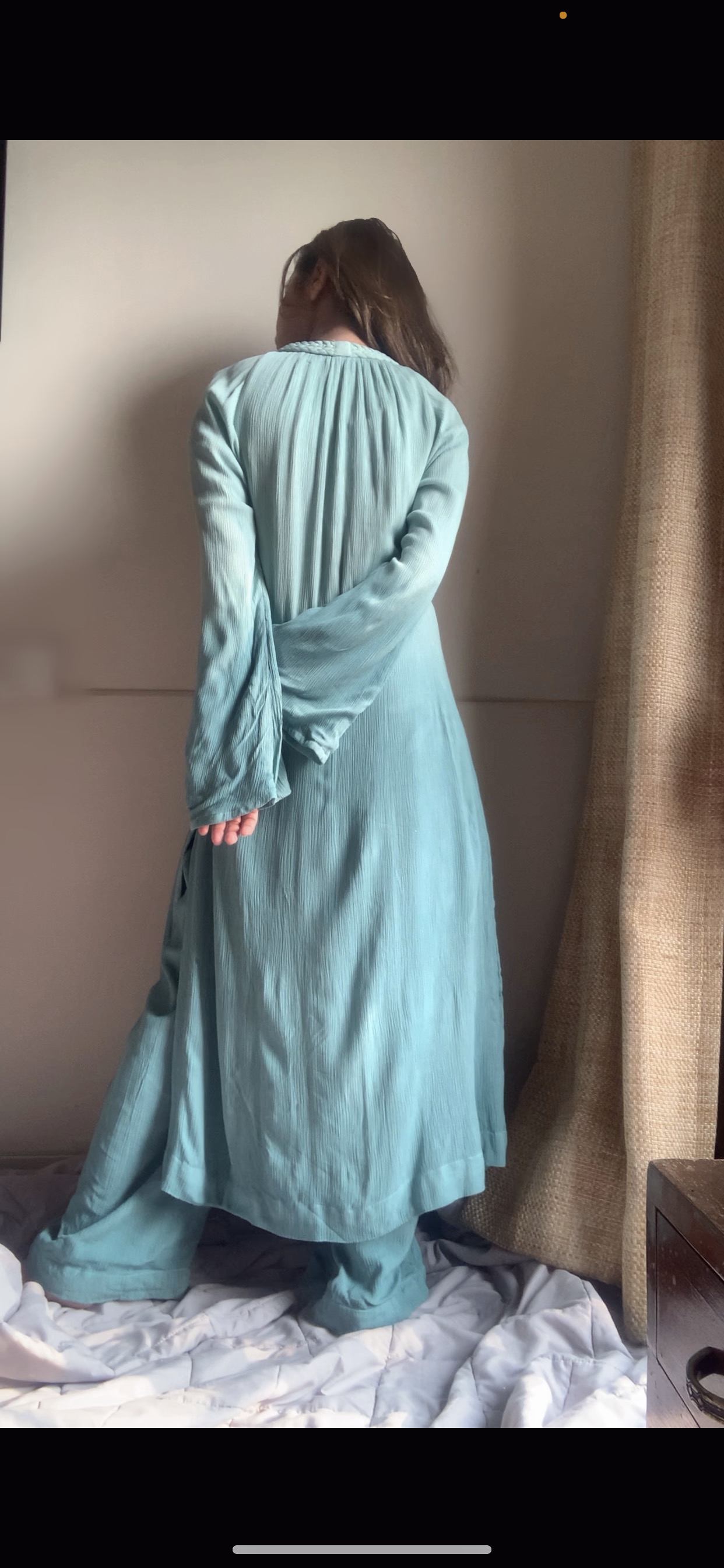 The Mira Set Sleeves : Light Teal Ombré