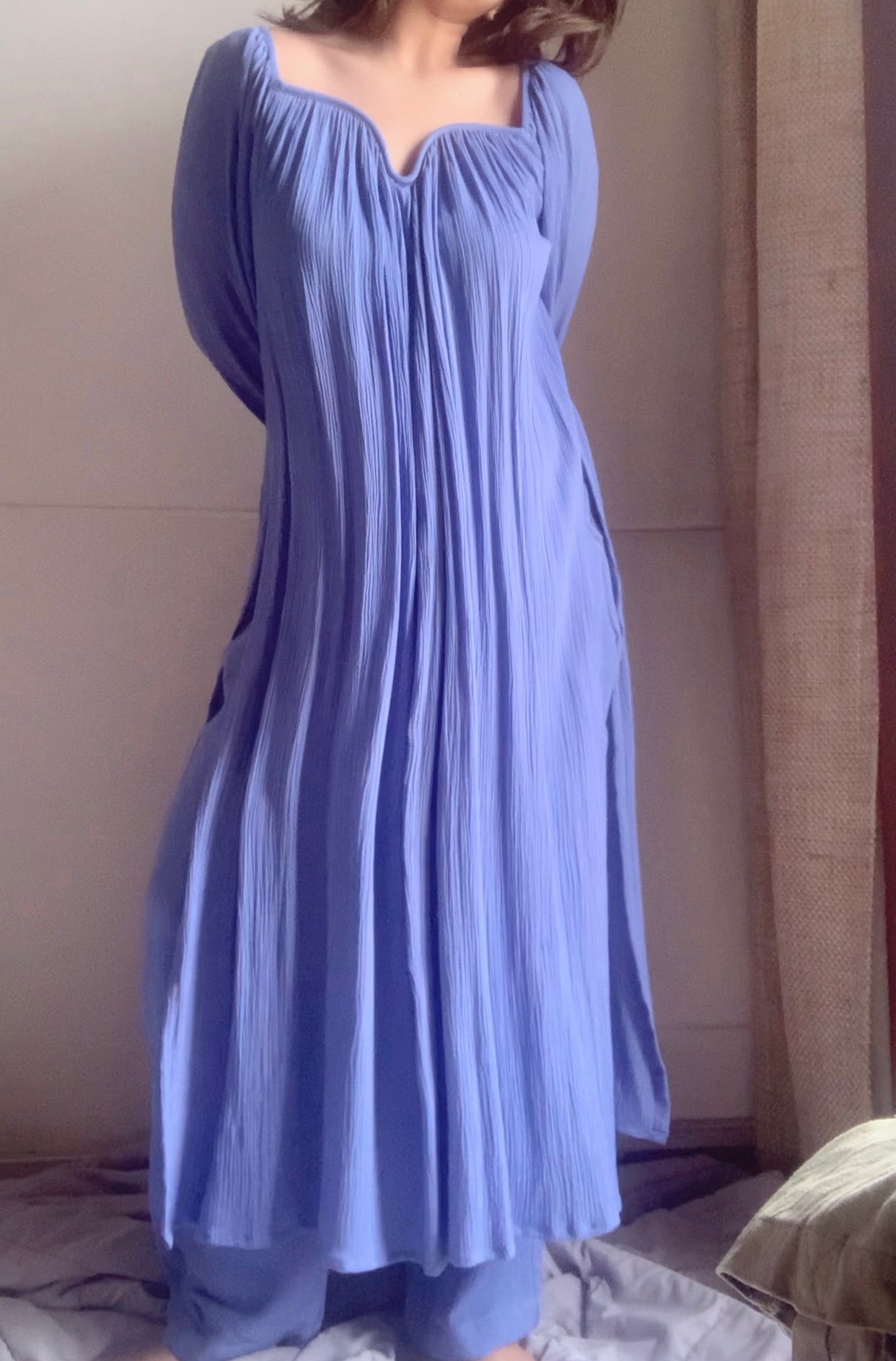 The Valentina Kurta Set : CornFlower Blue