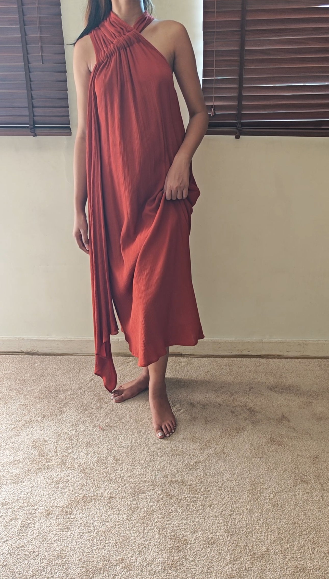 The Warm Earth Dress : Rust Orange