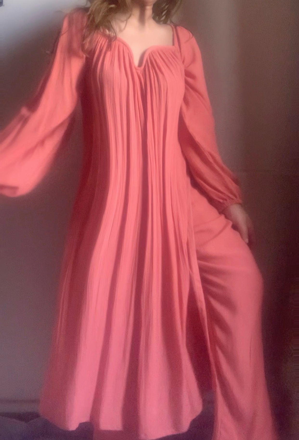 The Valentina Kurta Set : Salmon