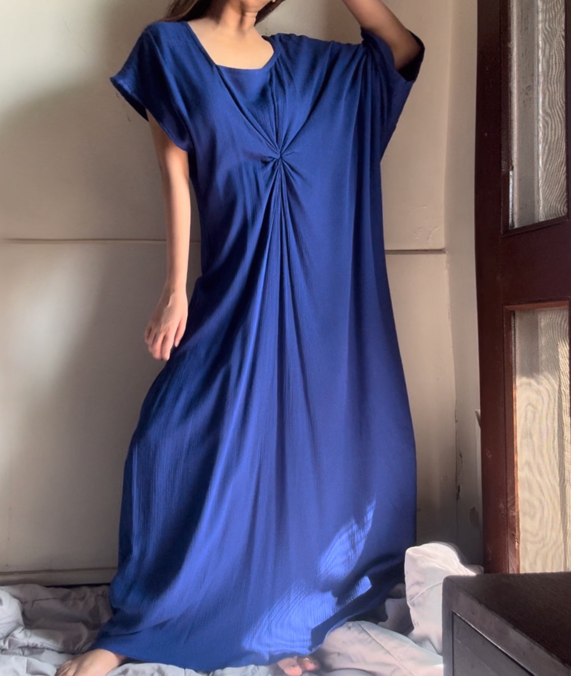 The Artic Wave Kaftan : Electric Blue