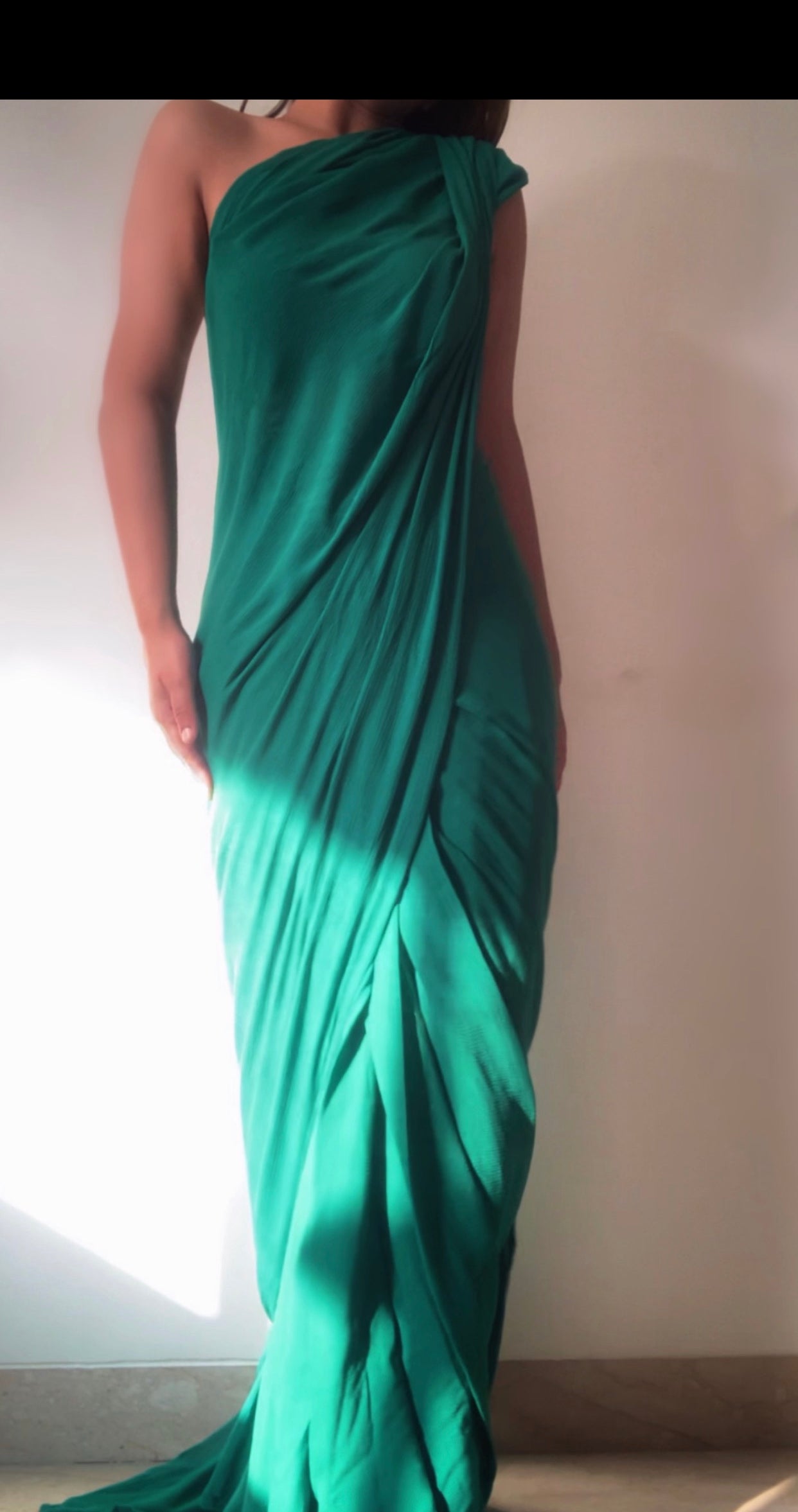 The Pre Draped Saree : Jade Green