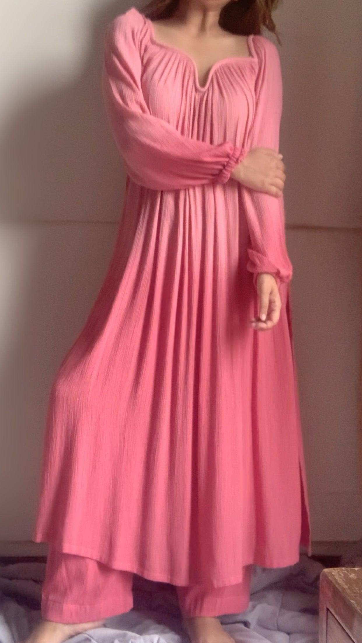 The Valentina Kurta Set : Light Pink Ombré