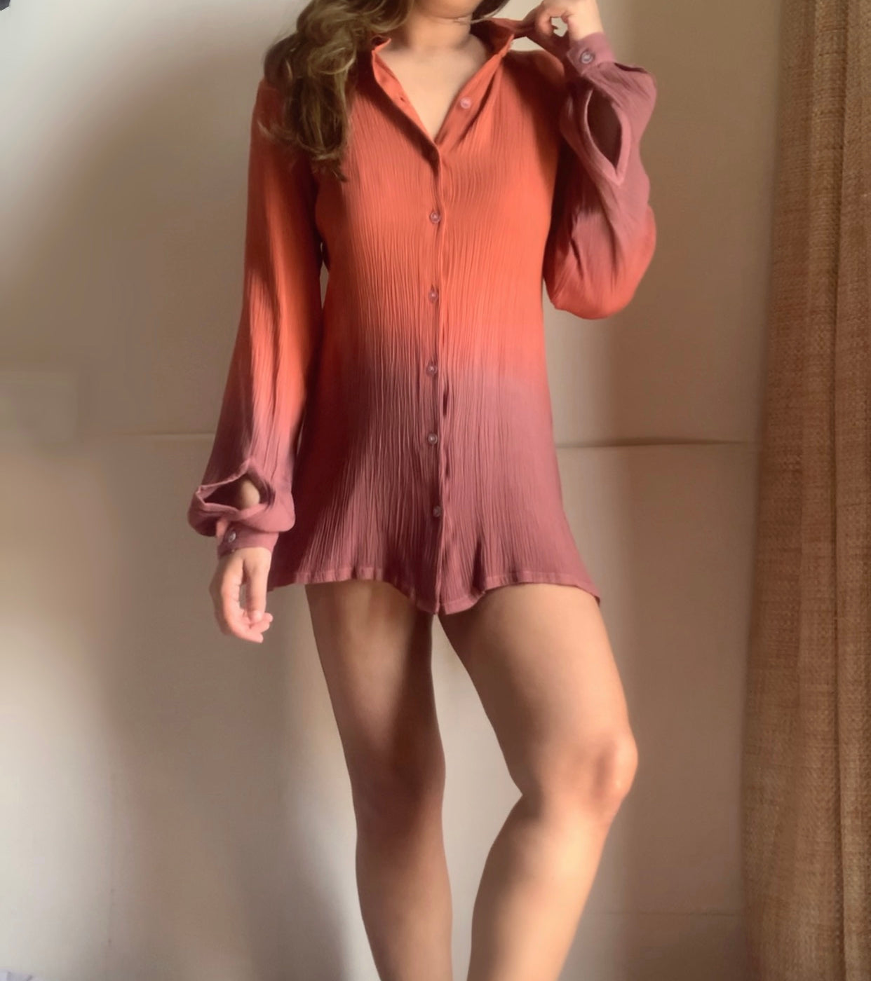 The Sand Shirt : Orange And Brown Ombré