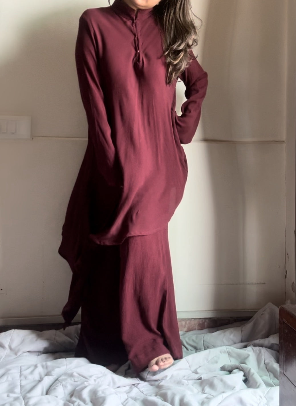 The Cora With Sleeves : Oxblood Red