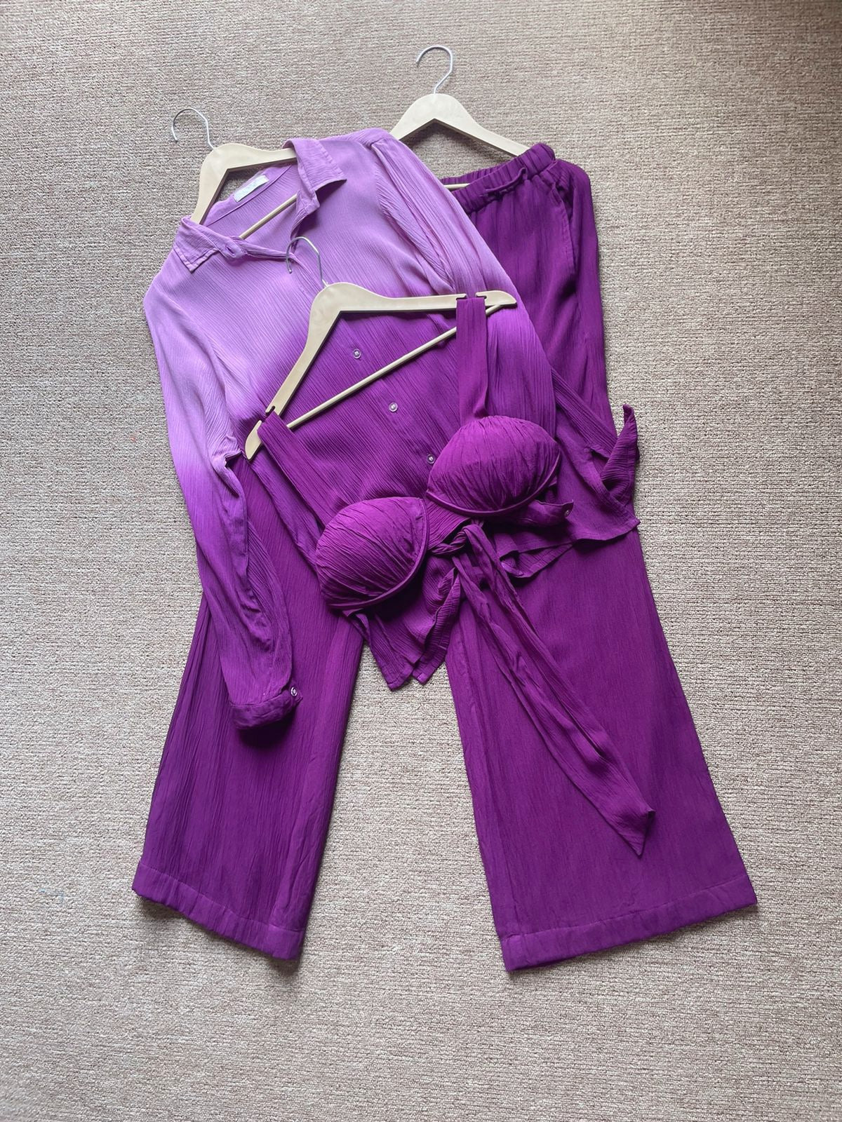 The Sand Set + The Shell Bralette : Lavender And Purple ombré