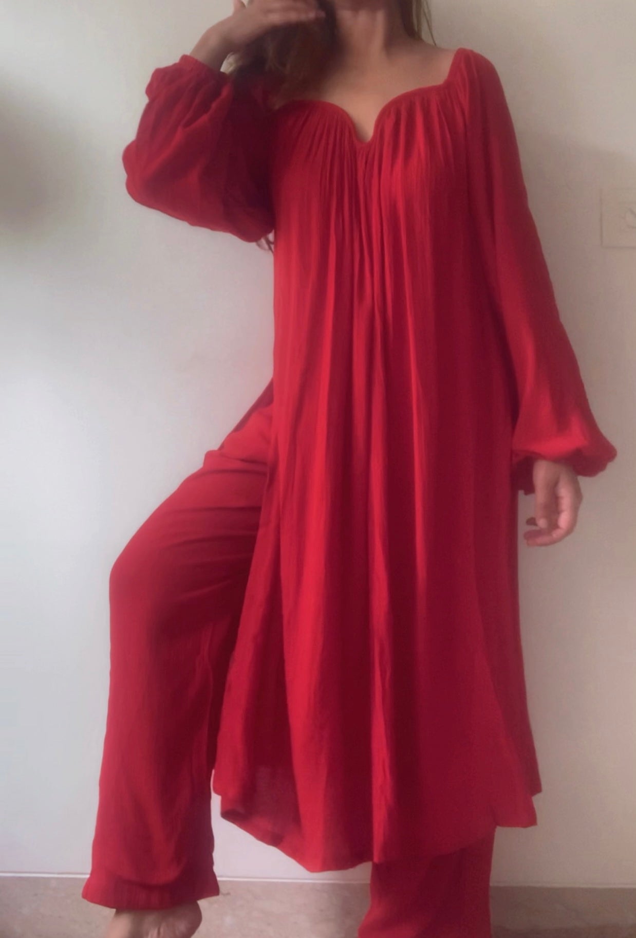 The Valentina Festive : Red Kurta Set