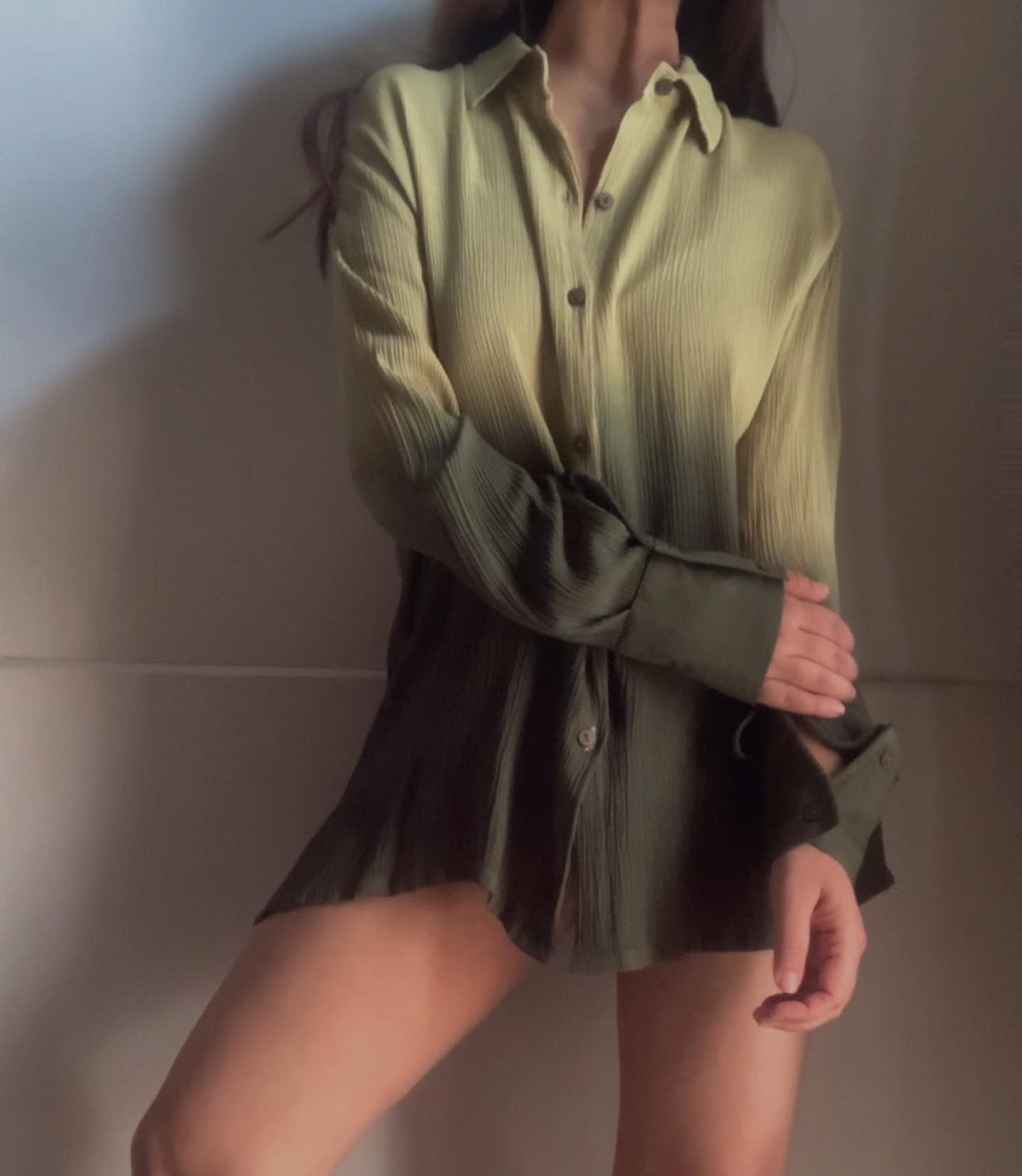 The Sand Shirt : Olive green ombré