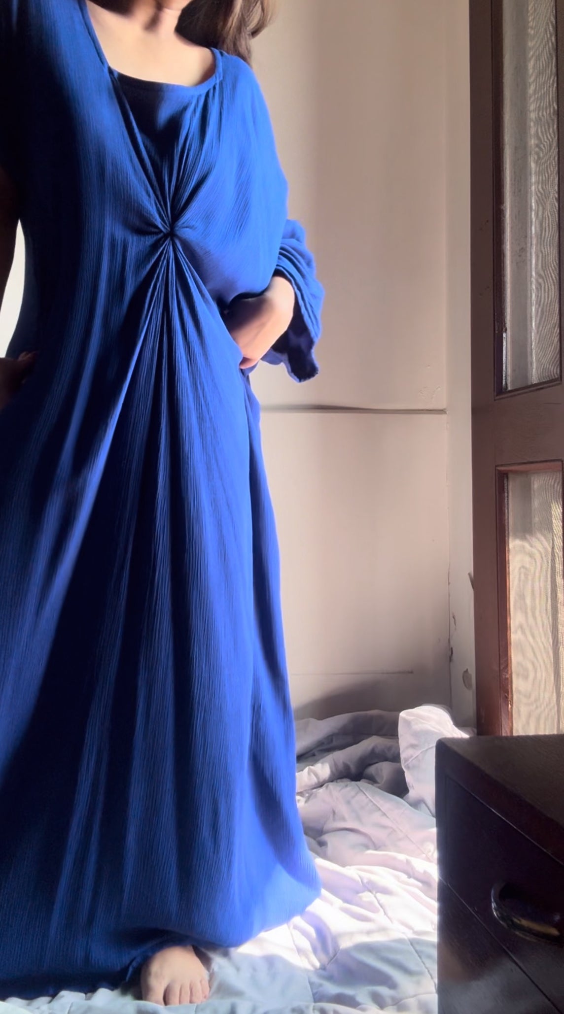 The Artic Wave Kaftan : Electric Blue