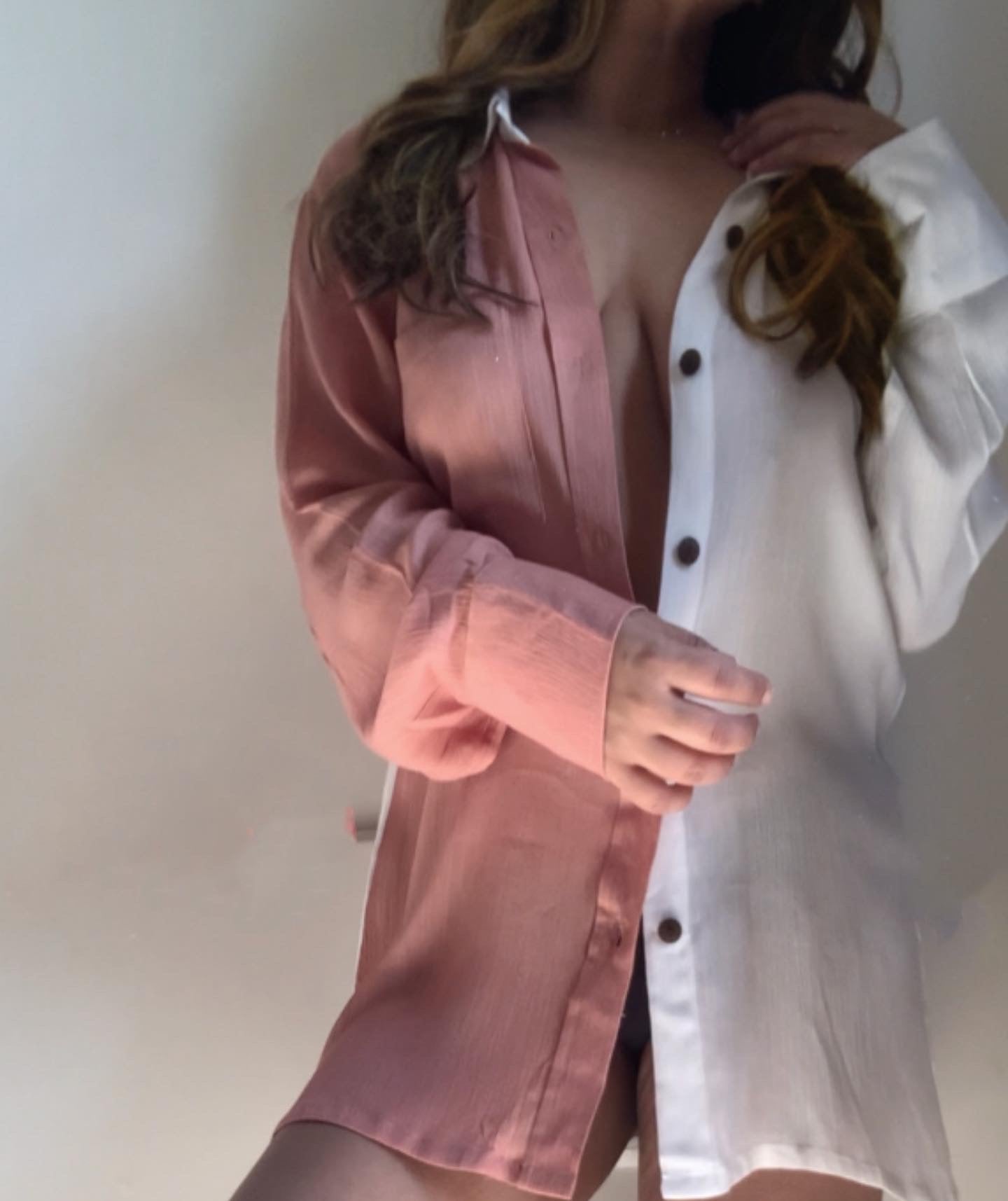 HALO SHIRT : Salmon + White