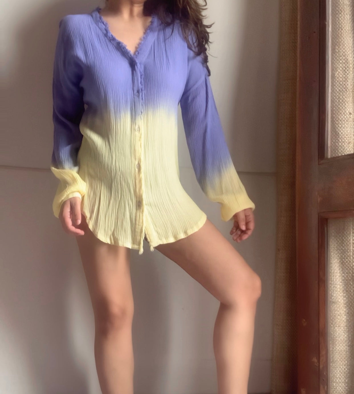 The Wavelet Shirt : Lilac And Yellow Ombré