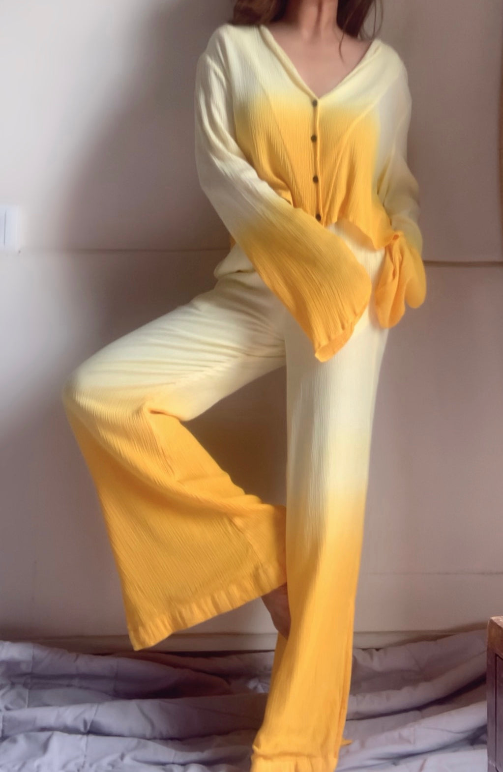 The Marcell Top + The Banded Tulip Pants : Yellow Ombre