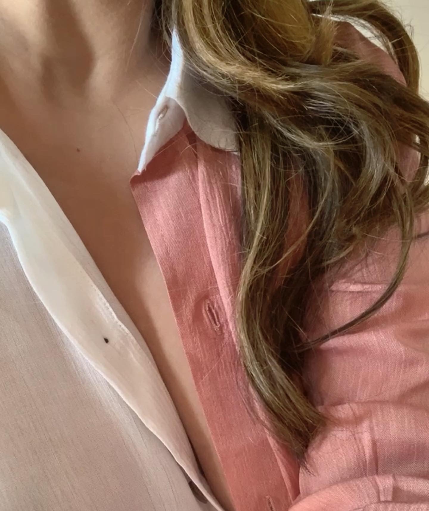 HALO SHIRT : Salmon + White