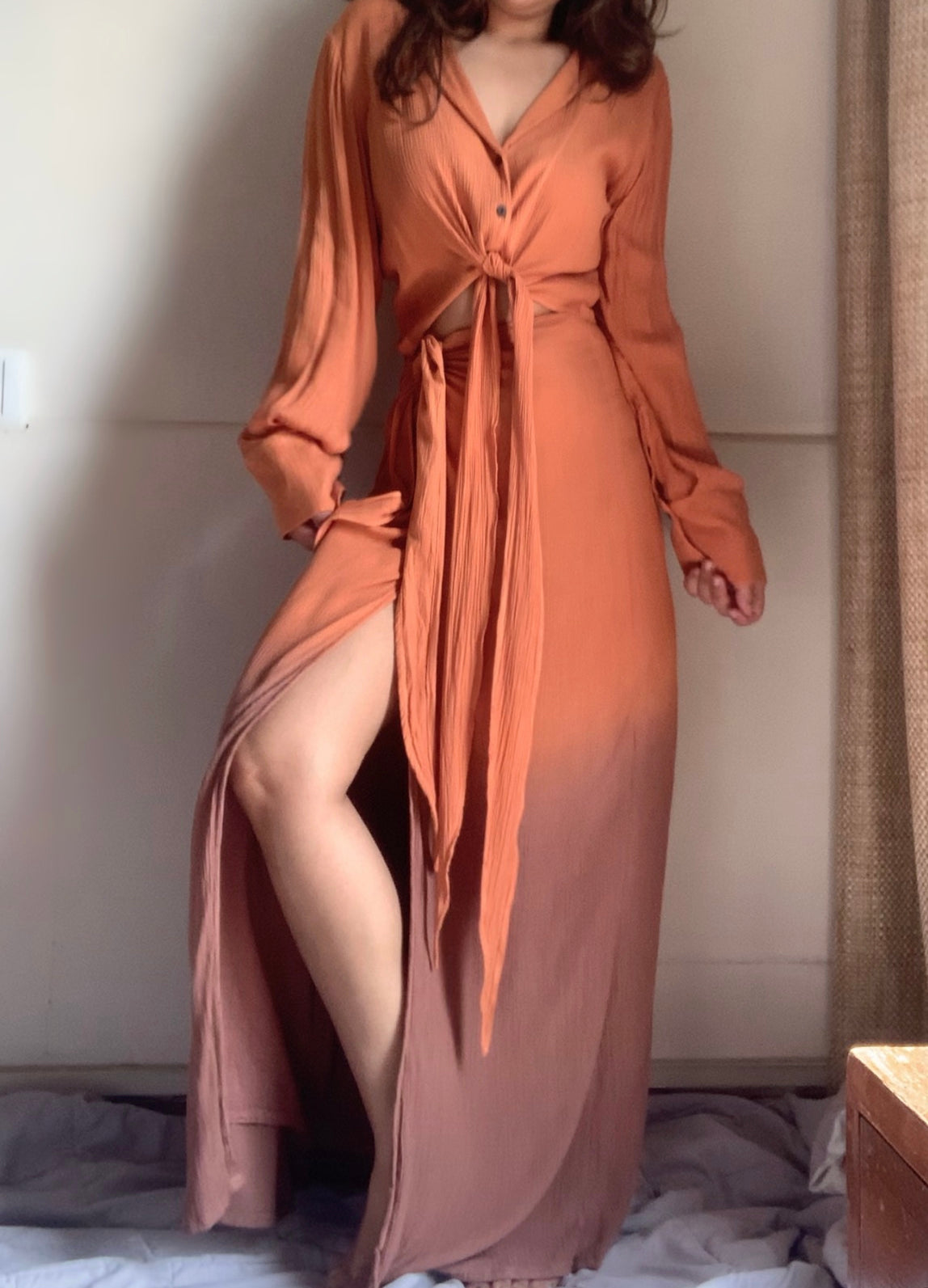 The Palm Days Set :Salmon Orange And Brown Ombré