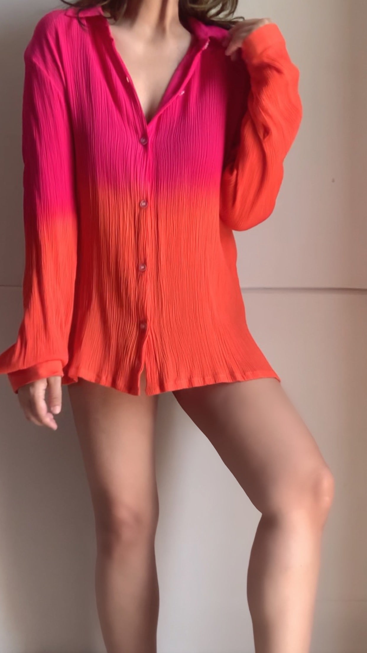 The Sundown Shirt : Pink And Orange Ombré
