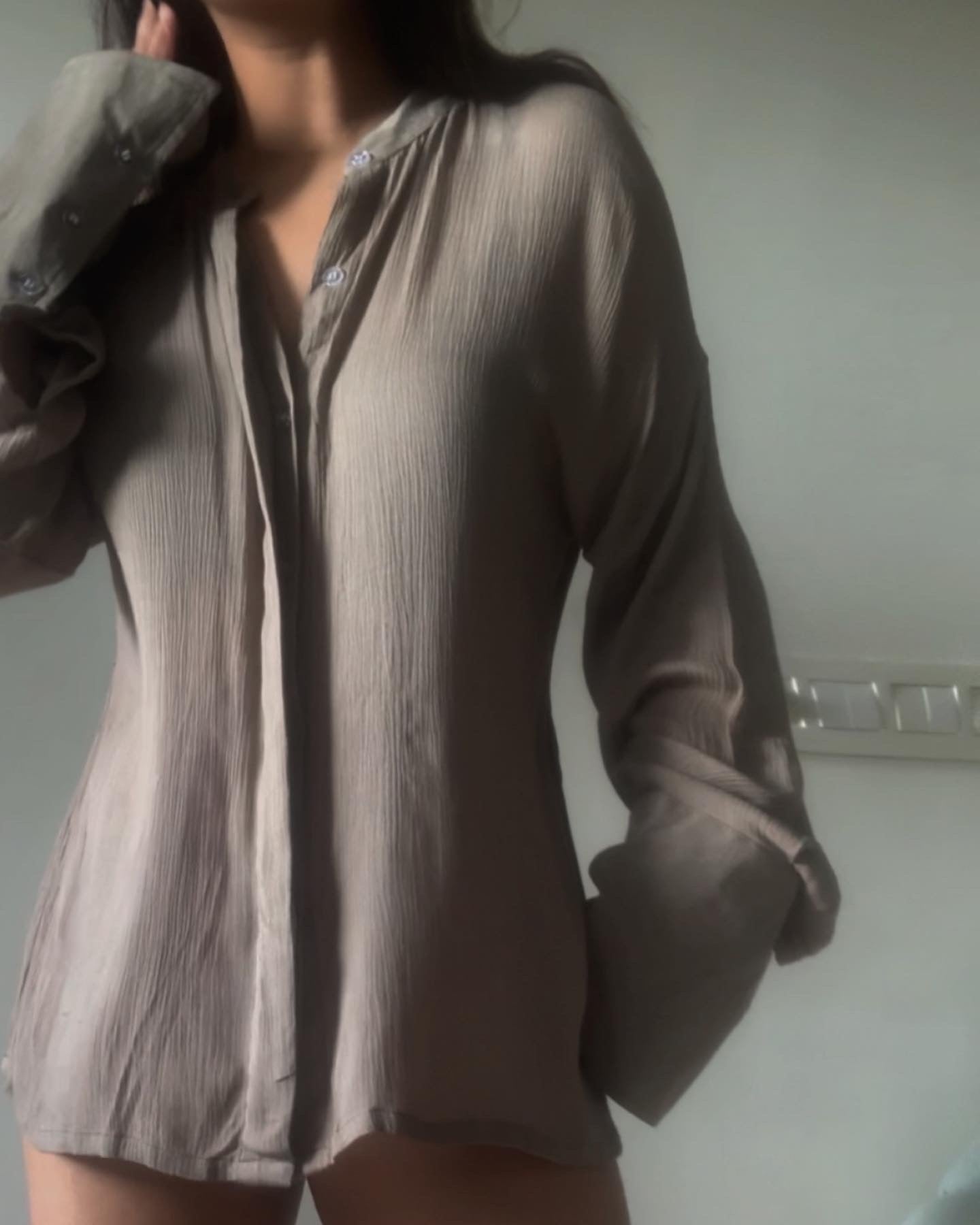 THE SEABED SHIRT : Dark Beige