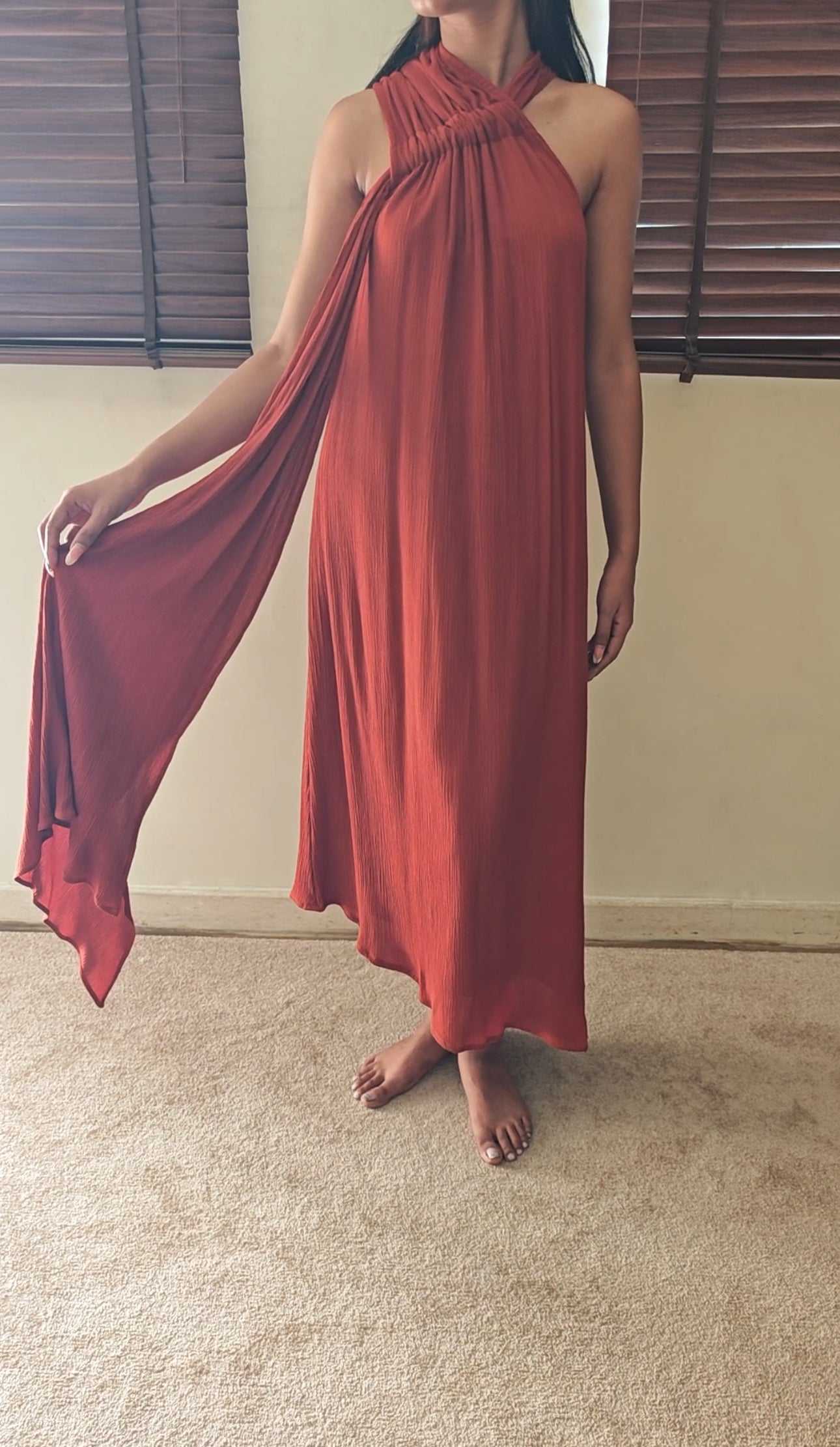 The Warm Earth Dress : Rust Orange