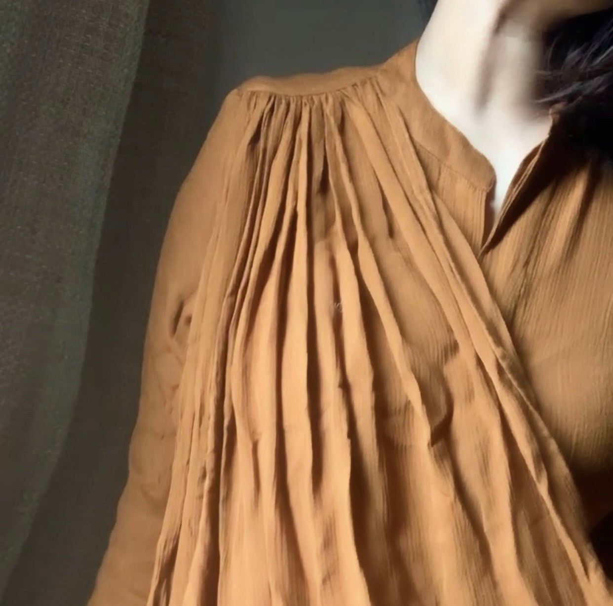 HONEY CRINKLED COTTON SEASTAR TUNIC