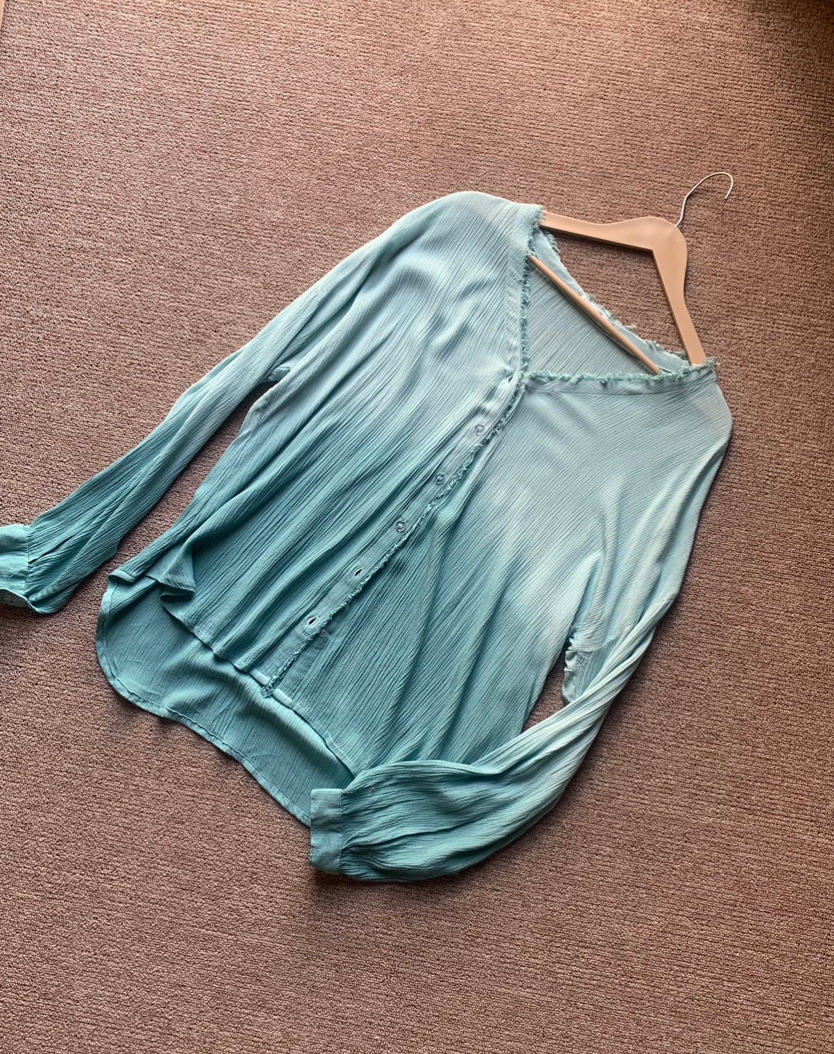 The Wavelet Shirt : Light Teal Ombré
